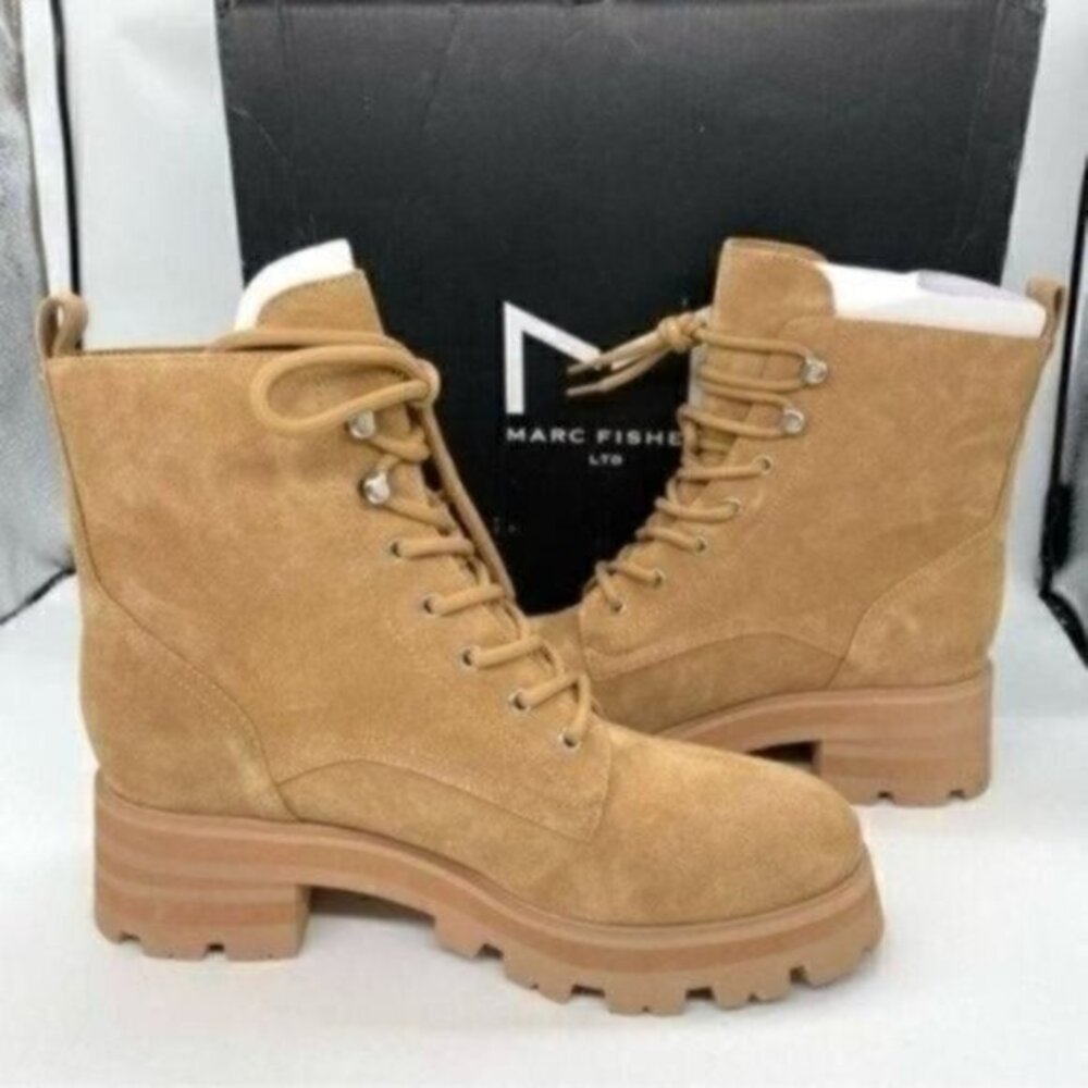 Marc Fisher Women's Lucien Lace Up Suede Boots New